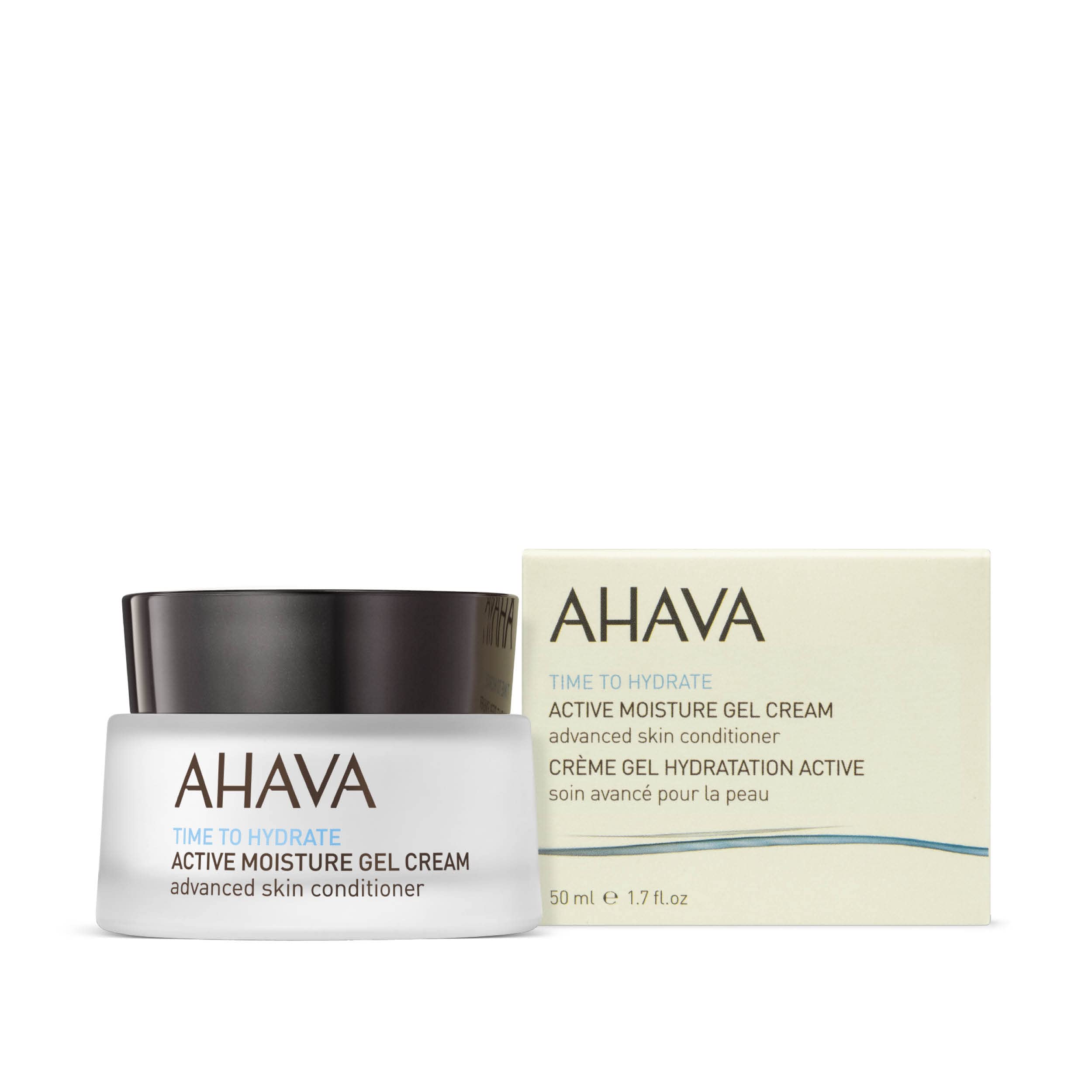 AHAVA Time To Hydrate Active Moisture Gel Cream, Advanced Skin Conditioner - Ultra Fresh Moisture Suspending Gel-Cream for Rejuvenation, Instant Hydration & Vitality, Combats Dehydration, 1.7 Fl.Oz